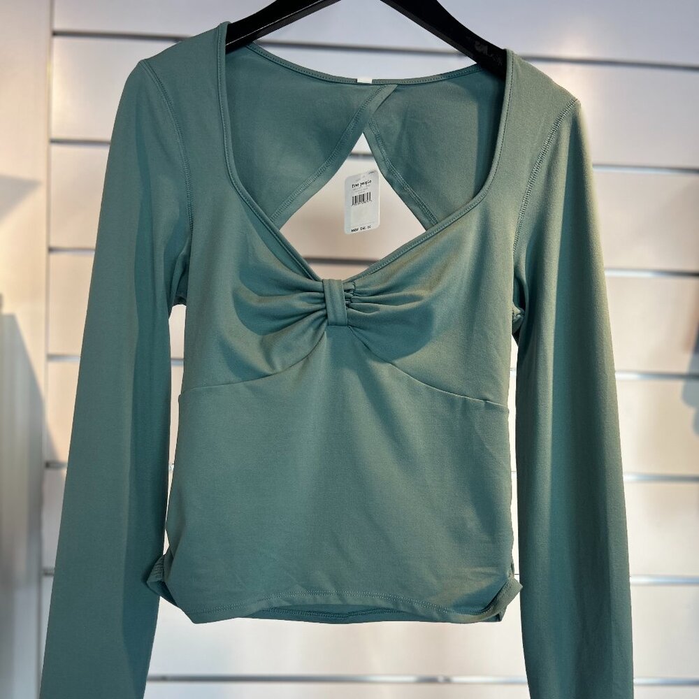 Free People Long Sleeve Cut Out Back Top